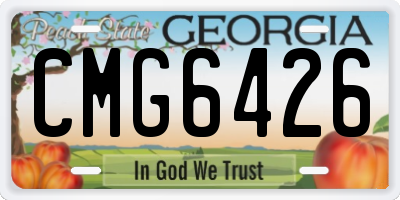GA license plate CMG6426
