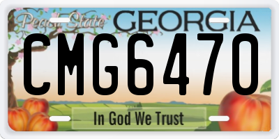 GA license plate CMG6470