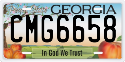 GA license plate CMG6658
