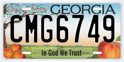 GA license plate CMG6749