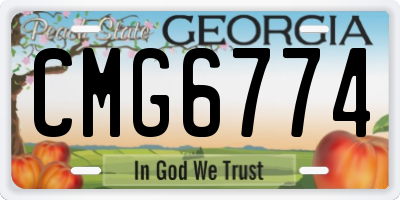 GA license plate CMG6774
