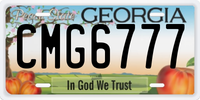 GA license plate CMG6777