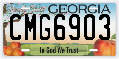 GA license plate CMG6903