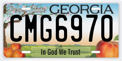 GA license plate CMG6970