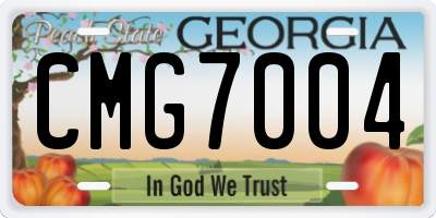 GA license plate CMG7004