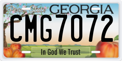 GA license plate CMG7072
