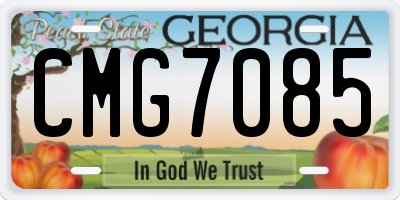 GA license plate CMG7085