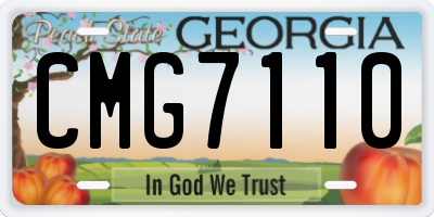GA license plate CMG7110
