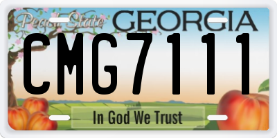 GA license plate CMG7111