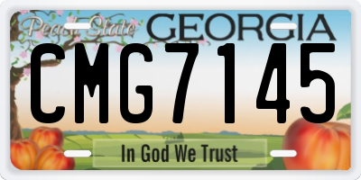 GA license plate CMG7145