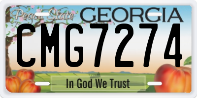 GA license plate CMG7274