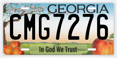 GA license plate CMG7276