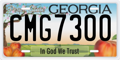 GA license plate CMG7300