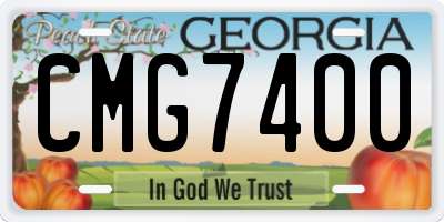 GA license plate CMG7400