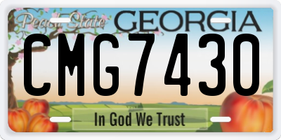 GA license plate CMG7430
