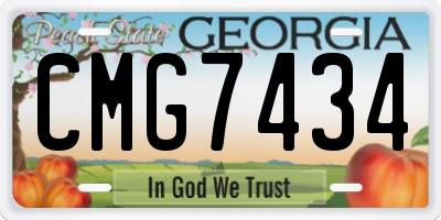 GA license plate CMG7434