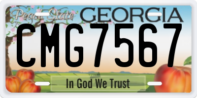 GA license plate CMG7567
