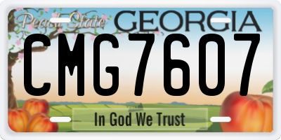GA license plate CMG7607