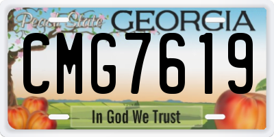 GA license plate CMG7619