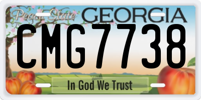 GA license plate CMG7738