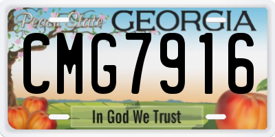 GA license plate CMG7916