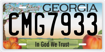 GA license plate CMG7933