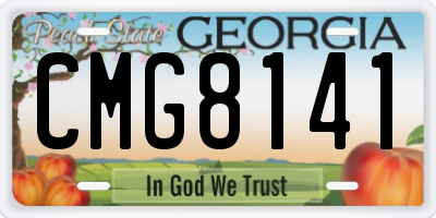 GA license plate CMG8141
