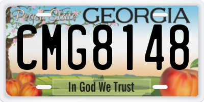 GA license plate CMG8148