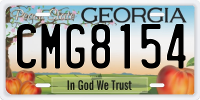 GA license plate CMG8154