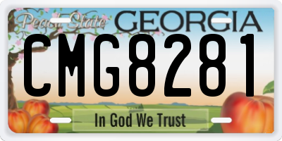 GA license plate CMG8281