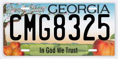 GA license plate CMG8325
