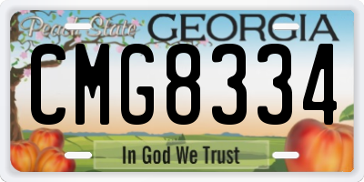 GA license plate CMG8334