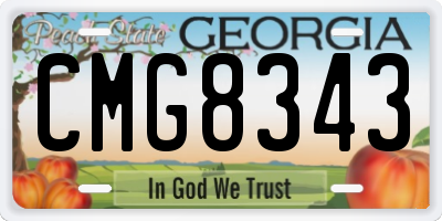 GA license plate CMG8343