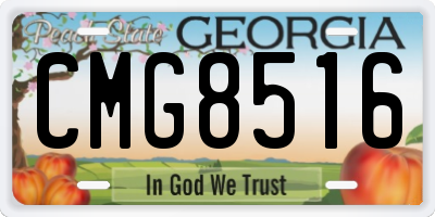 GA license plate CMG8516