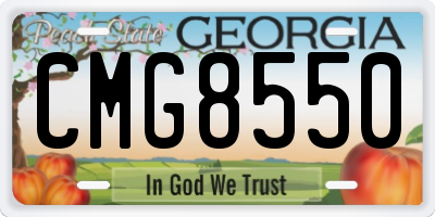 GA license plate CMG8550