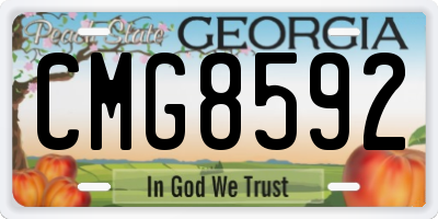 GA license plate CMG8592