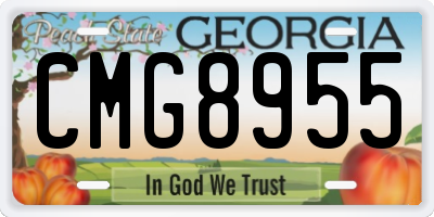 GA license plate CMG8955