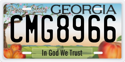 GA license plate CMG8966