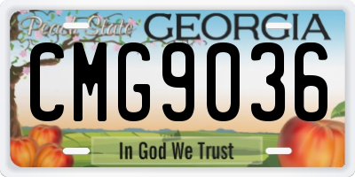 GA license plate CMG9036