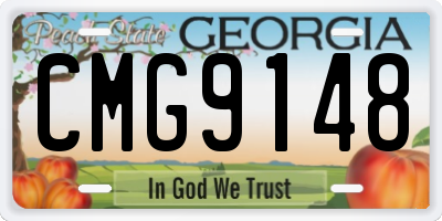 GA license plate CMG9148