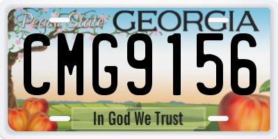 GA license plate CMG9156