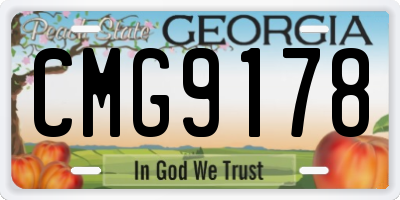 GA license plate CMG9178