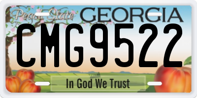 GA license plate CMG9522