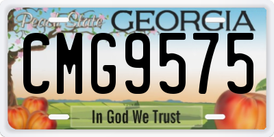 GA license plate CMG9575