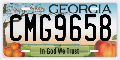 GA license plate CMG9658