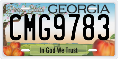 GA license plate CMG9783