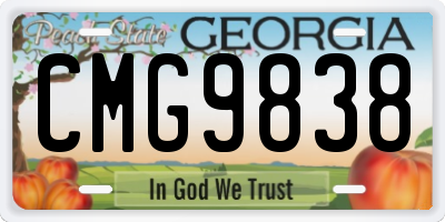 GA license plate CMG9838