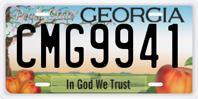 GA license plate CMG9941