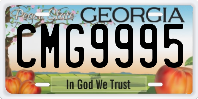 GA license plate CMG9995