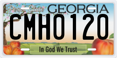 GA license plate CMH0120